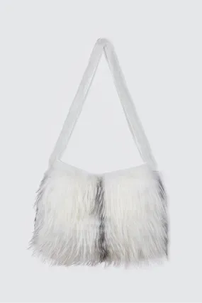 ---------Borsa in volpe artic marble con montone--------