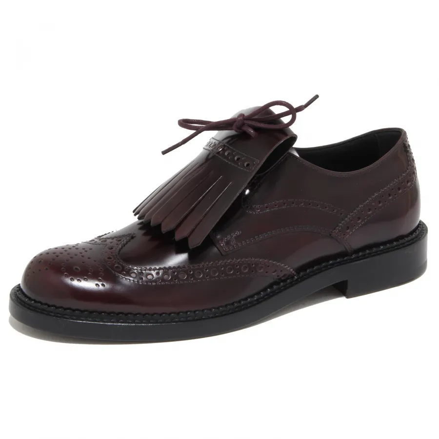 6974N scarpa uomo TOD'S bordeaux shoes man frangia removibile