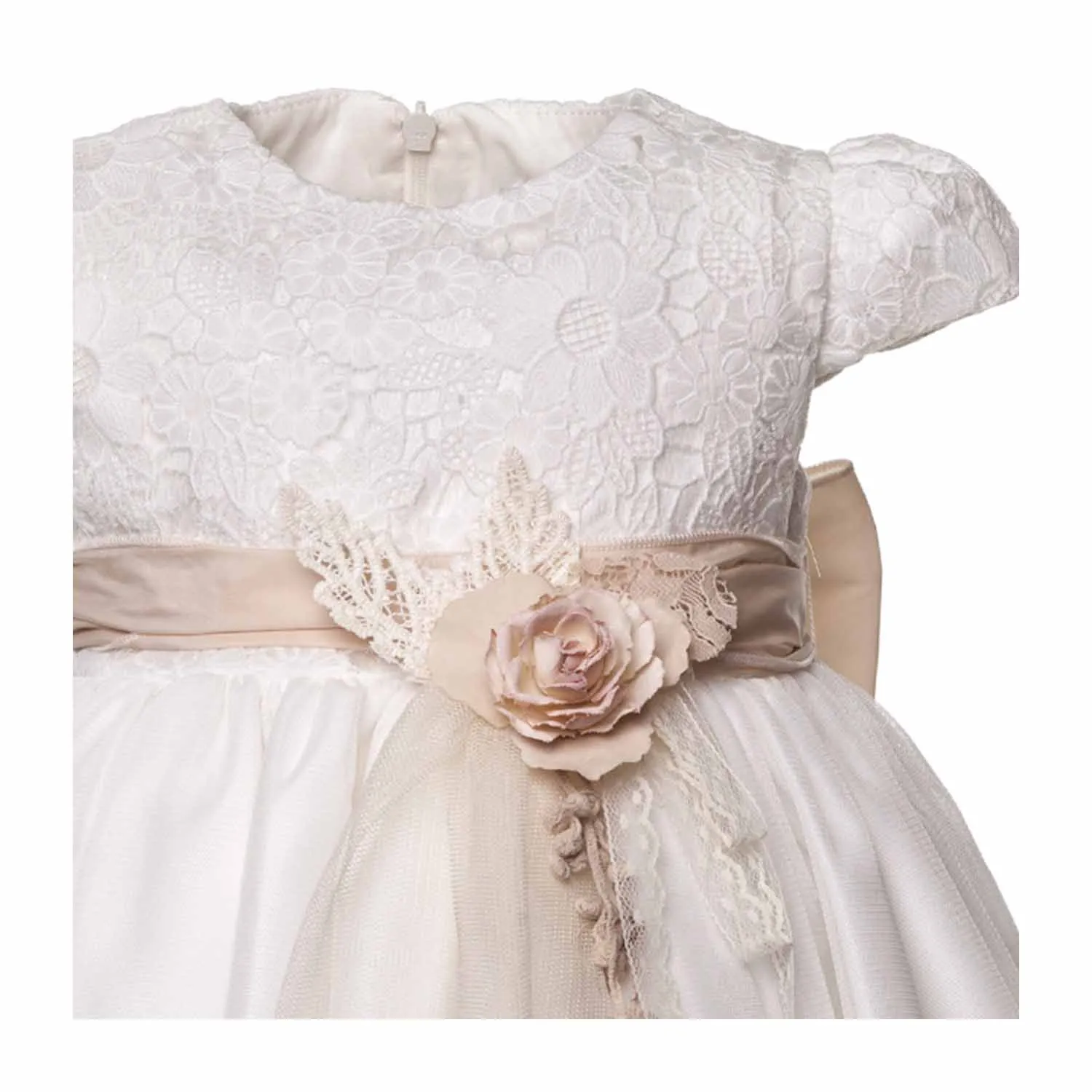 Abito Bianco Ricamato Bimba Neonata