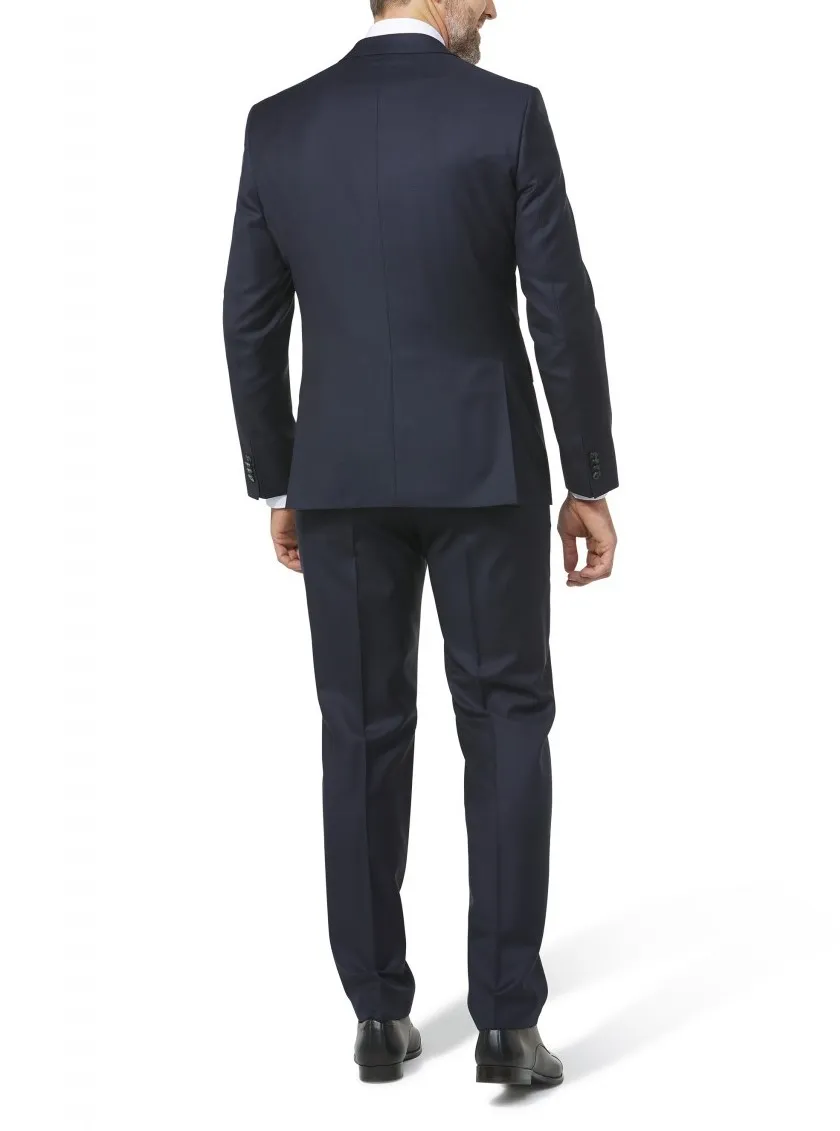Abito digel blu navy drop quattro corto in pura lana reda 110's