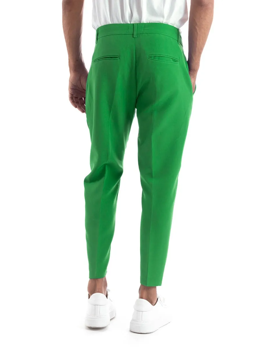 Abito Uomo Monopetto Vestito Viscosa Completo Giacca Pantaloni Verde Menta Elegante Cerimonia GIOSAL-OU2172A
