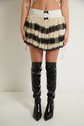 ANIYE BY Gonna corta con balze e pizzo GEORGY