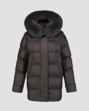 Giacca grigio scuro da donna Peuterey Takan mq 02 fur