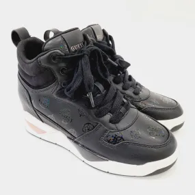 Guess Sneakers pelle black fondo gomma alta 7 cm. (4 cm + 3 cm interni) rif. G602