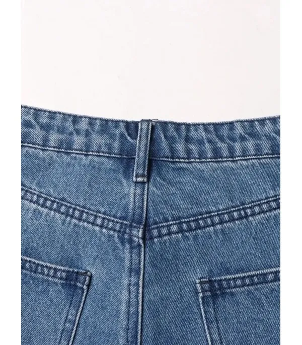 Jeans fullleg half strass