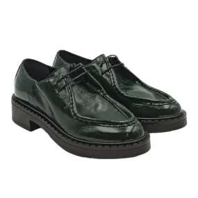 Mocassini Donna allacciato in vernice verde Frau 97Z6 NAPLACK FORESTA