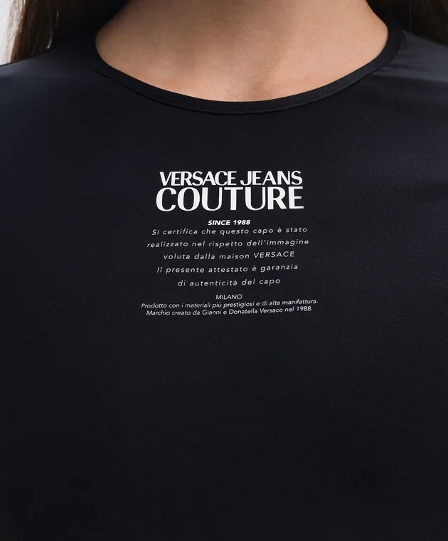 Versace Jeans Couture Body nero con stampa logo 77HAM221J0148